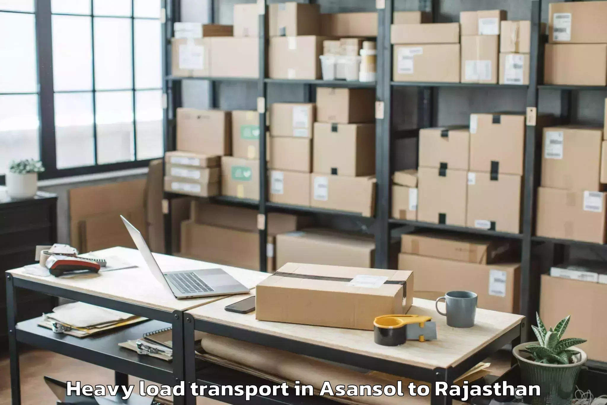 Book Asansol to Mewar University Chittorgarh Heavy Load Transport Online